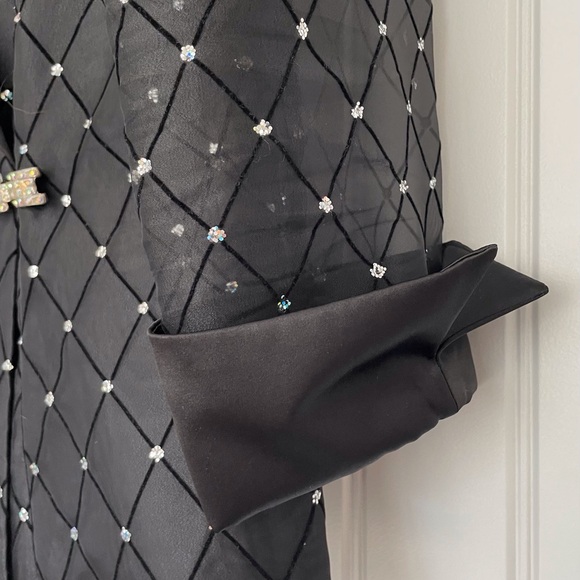 R&M Collections Black Dressy Blouse - Picture 3 of 5